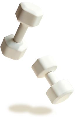 Mancuernas representando entrenamiento de fuerza